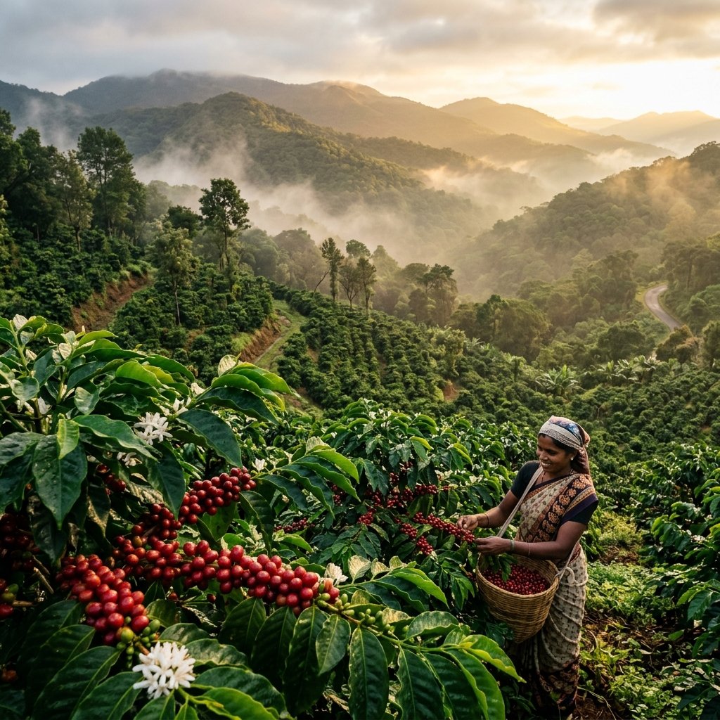 Chikmagalur coffee plantation on the Baba Budangiri hills of Karnataka